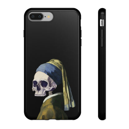 "Girl With A Pearl Skull" Phone Case