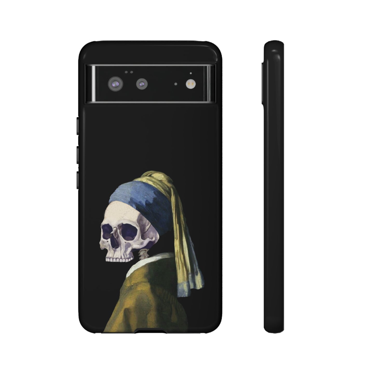 "Girl With A Pearl Skull" Phone Case