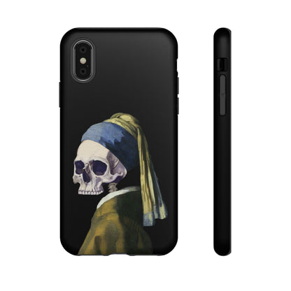 "Girl With A Pearl Skull" Phone Case