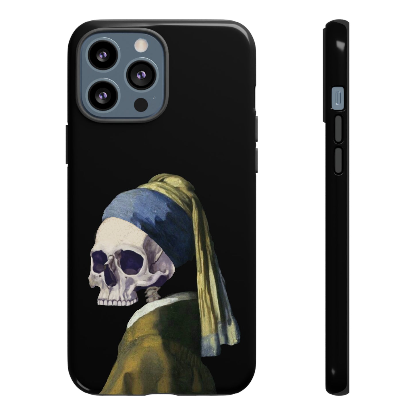 "Girl With A Pearl Skull" Phone Case