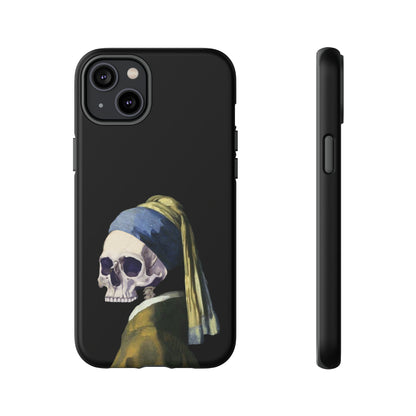 "Girl With A Pearl Skull" Phone Case