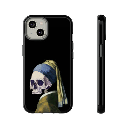 "Girl With A Pearl Skull" Phone Case