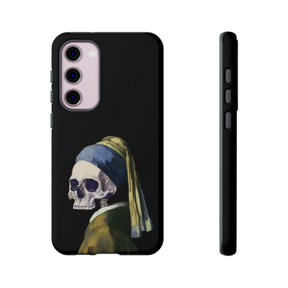 "Girl With A Pearl Skull" Phone Case