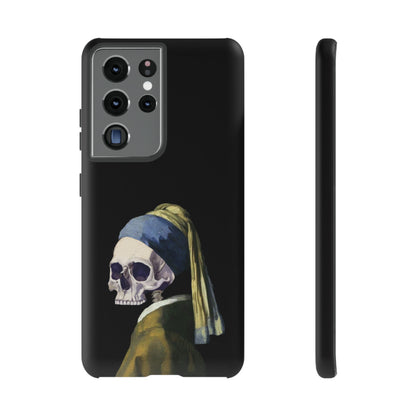 "Girl With A Pearl Skull" Phone Case