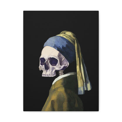 "Girl With A Pearl Skull" Canvas Print