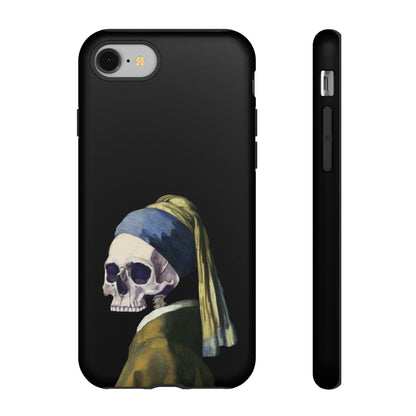 "Girl With A Pearl Skull" Phone Case