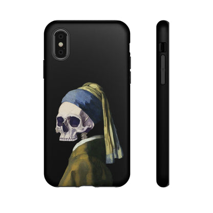 "Girl With A Pearl Skull" Phone Case