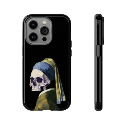 "Girl With A Pearl Skull" Phone Case