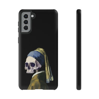 "Girl With A Pearl Skull" Phone Case