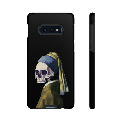 "Girl With A Pearl Skull" Phone Case