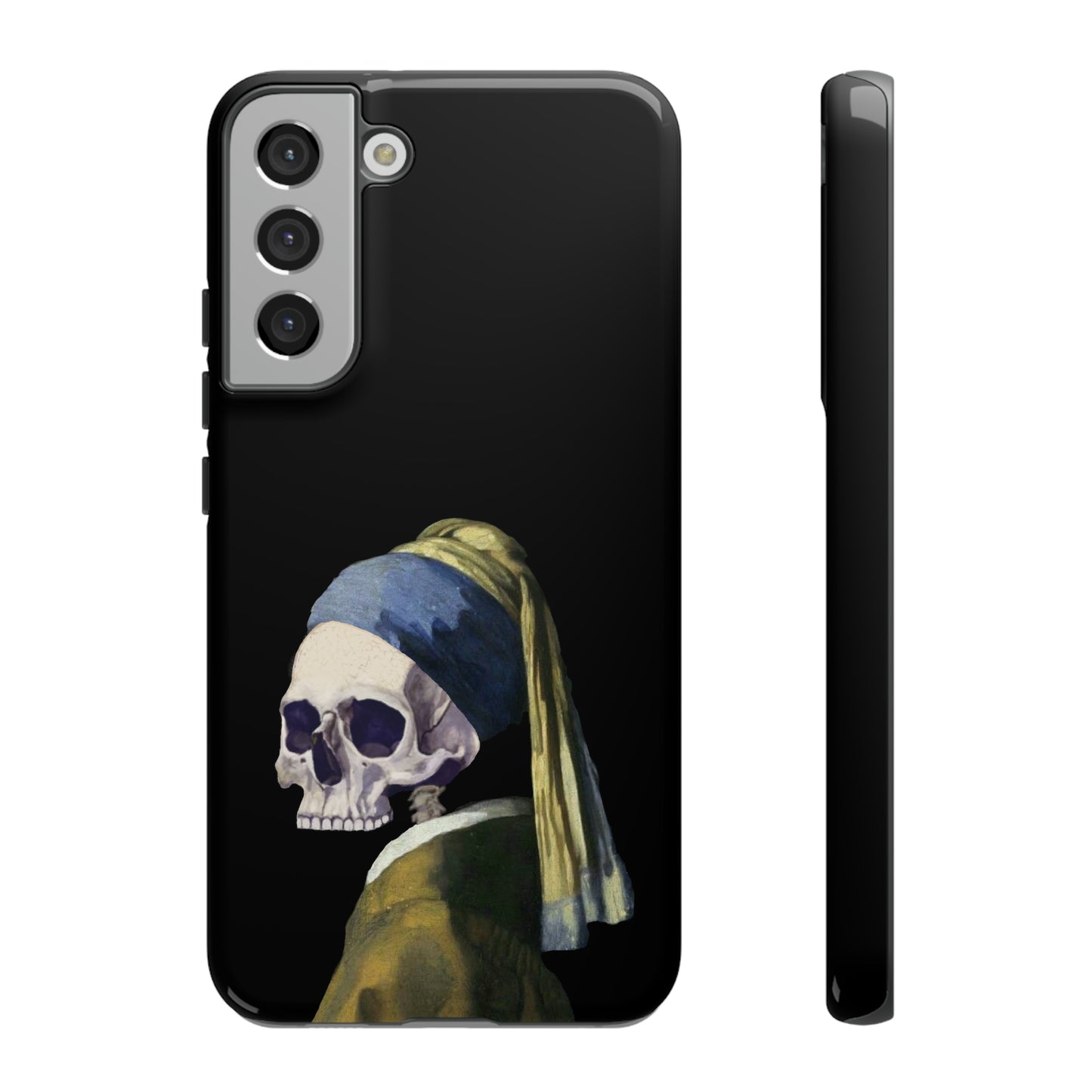 "Girl With A Pearl Skull" Phone Case