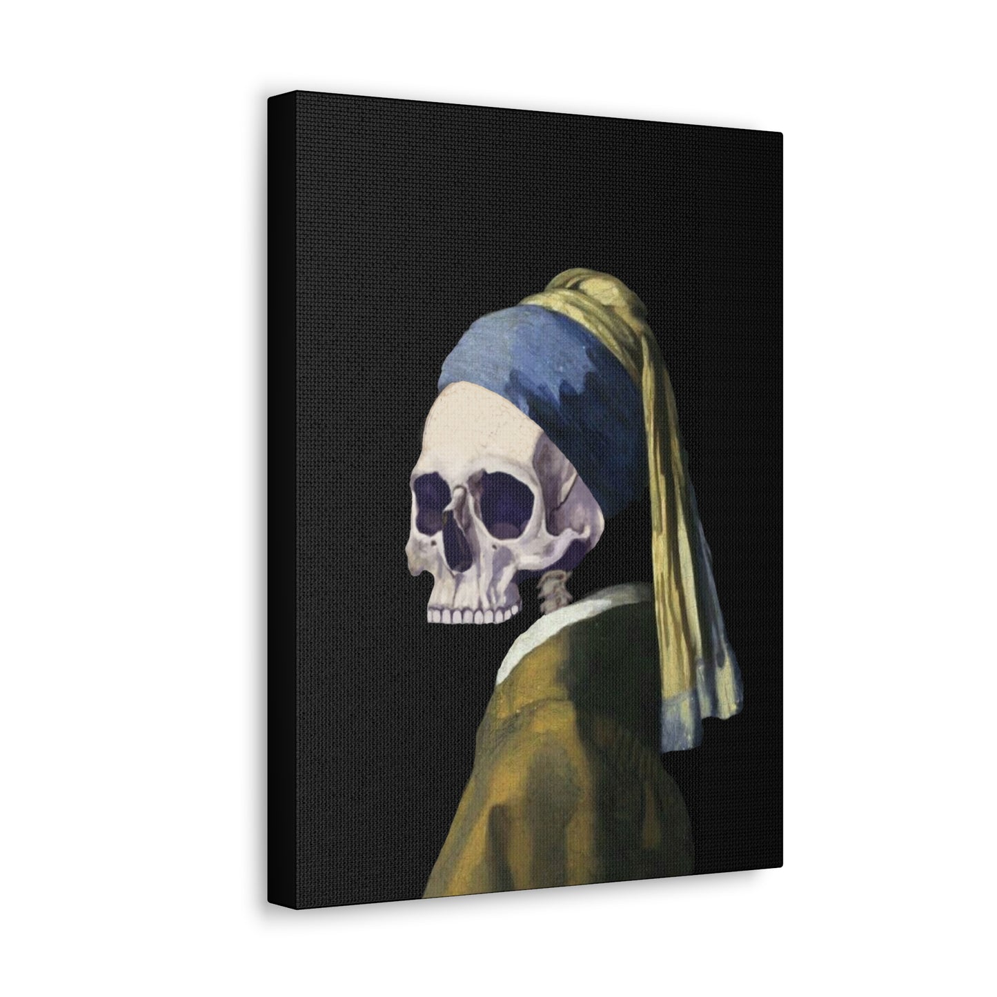 "Girl With A Pearl Skull" Canvas Print