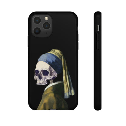 "Girl With A Pearl Skull" Phone Case