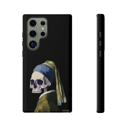 "Girl With A Pearl Skull" Phone Case