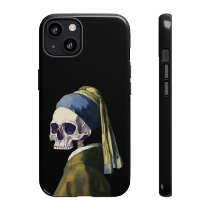 "Girl With A Pearl Skull" Phone Case