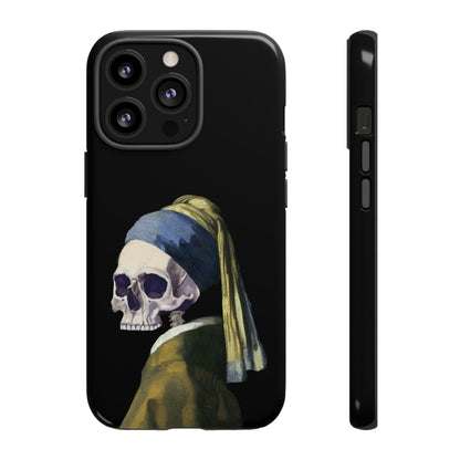 "Girl With A Pearl Skull" Phone Case