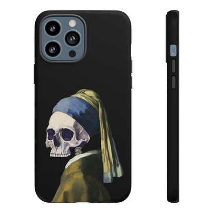 "Girl With A Pearl Skull" Phone Case