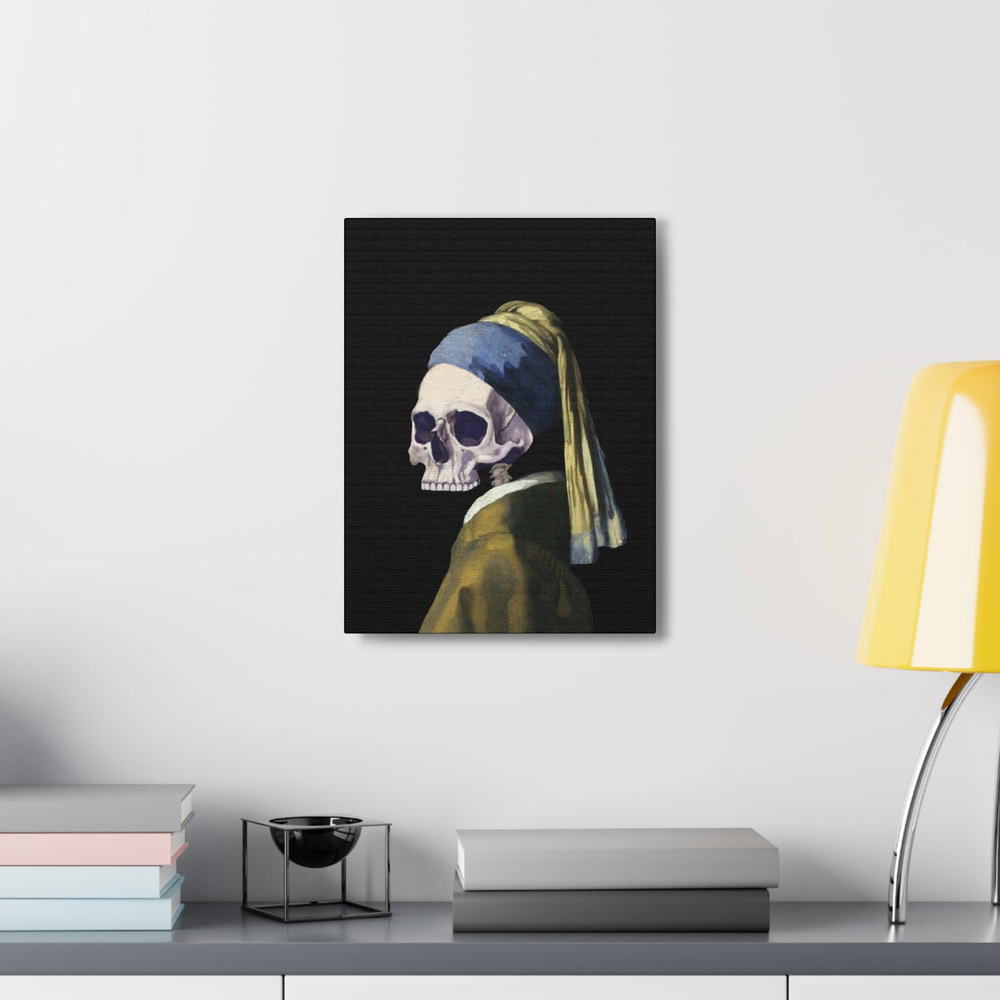 "Girl With A Pearl Skull" Canvas Print