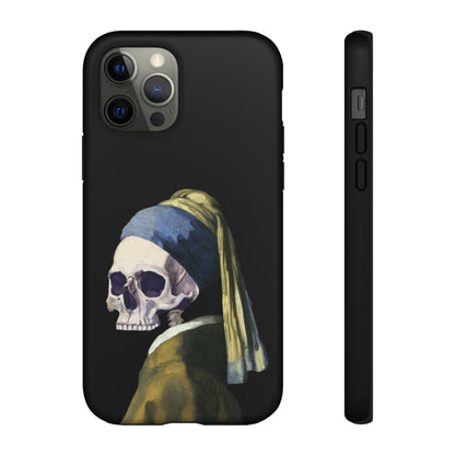 "Girl With A Pearl Skull" Phone Case