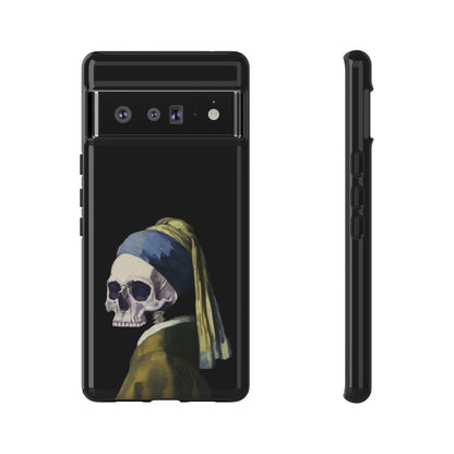 "Girl With A Pearl Skull" Phone Case