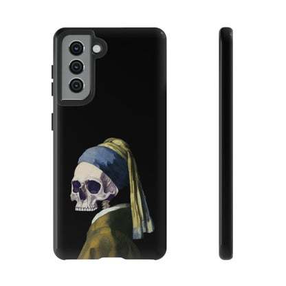 "Girl With A Pearl Skull" Phone Case