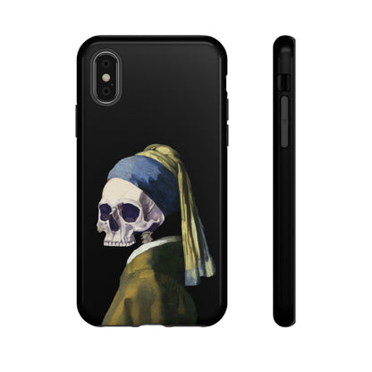 "Girl With A Pearl Skull" Phone Case