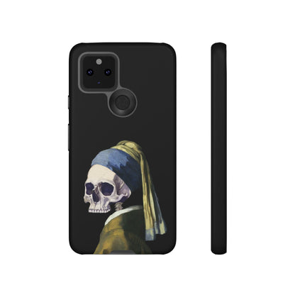 "Girl With A Pearl Skull" Phone Case