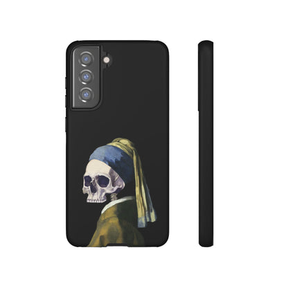 "Girl With A Pearl Skull" Phone Case